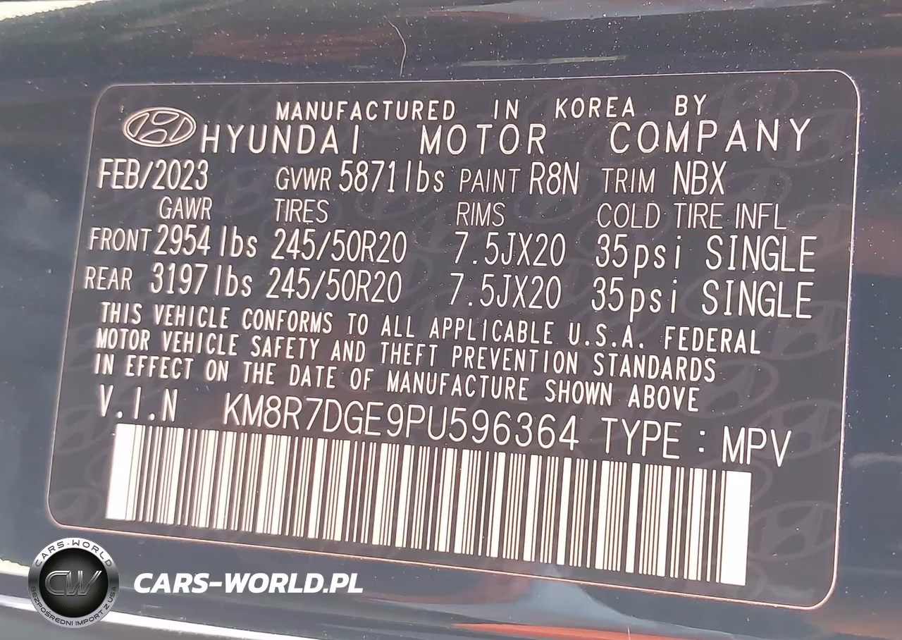 2023 Hyundai Palisade Calligraphy VIN:KM8R7DGE9PU596364 - 9