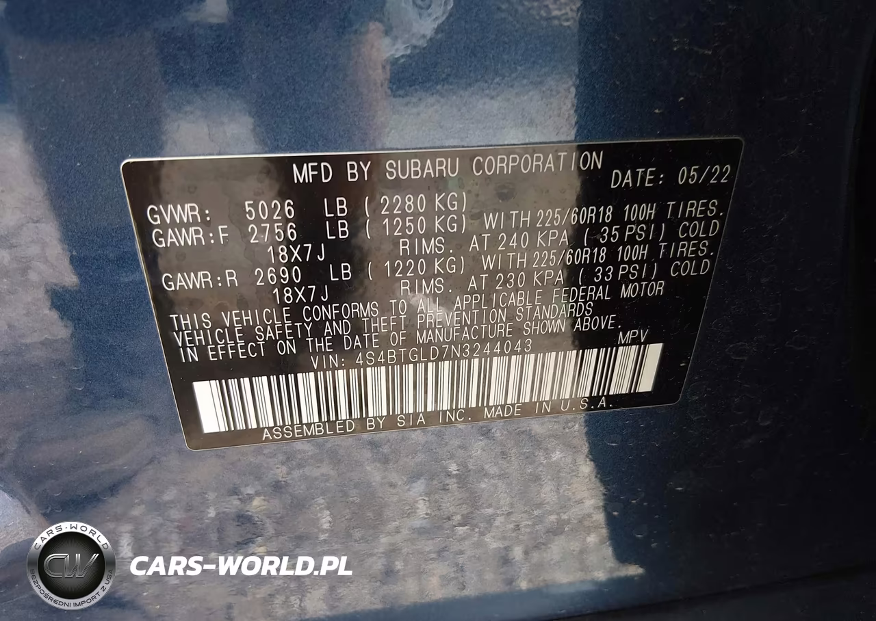 2022 Subaru Outback Onyx Edition Xt VIN:4S4BTGLD7N3244043 - 9