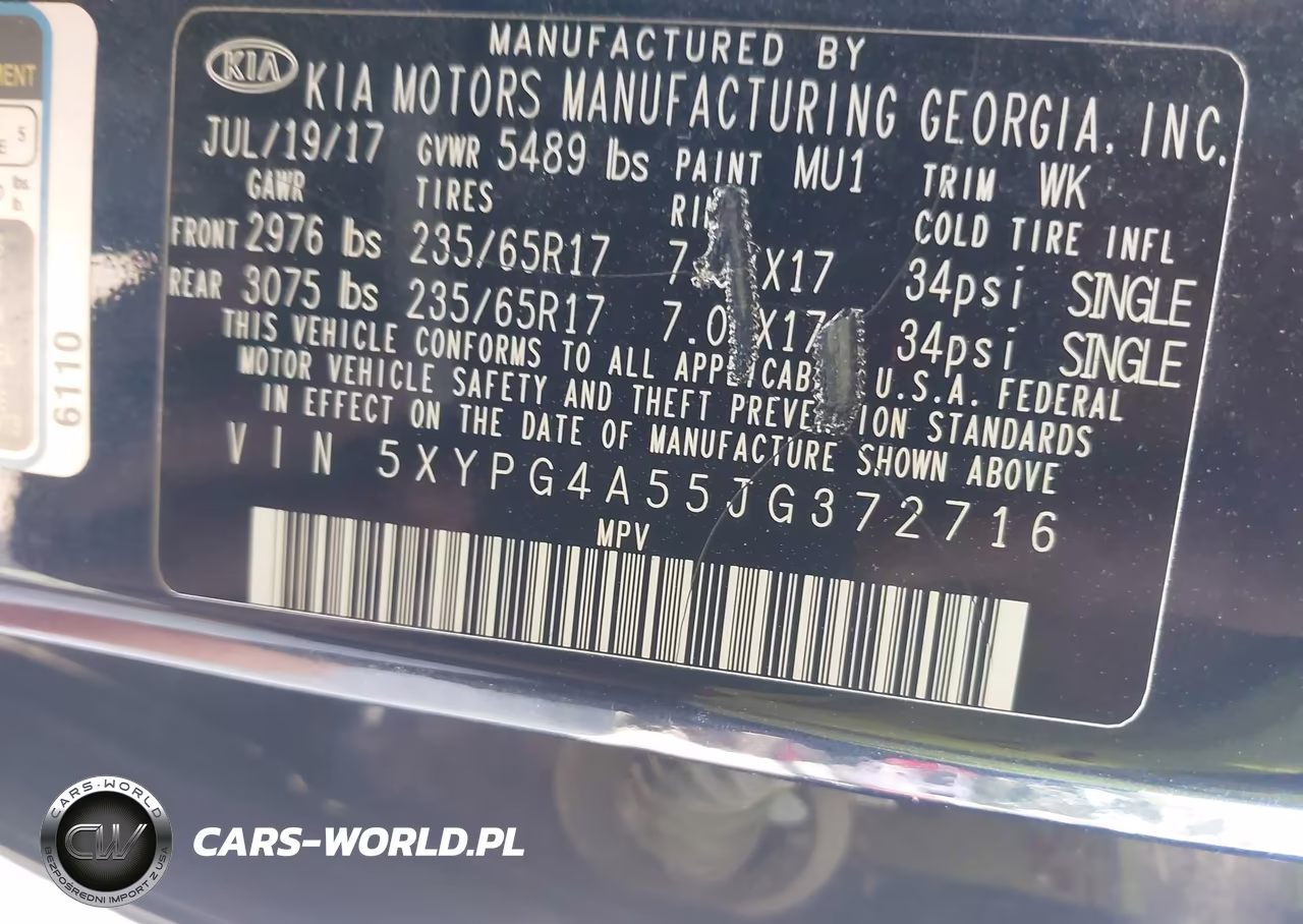 2018 Kia Sorento 3.3L Lx VIN:5XYPG4A55JG372716 - 9
