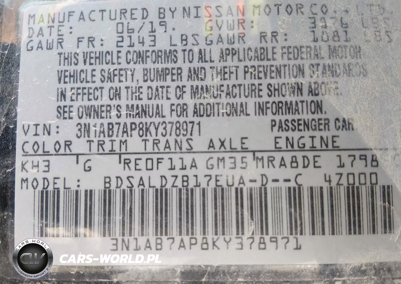 2019 Nissan Sentra Sv VIN:3N1AB7AP8KY378971 - 9