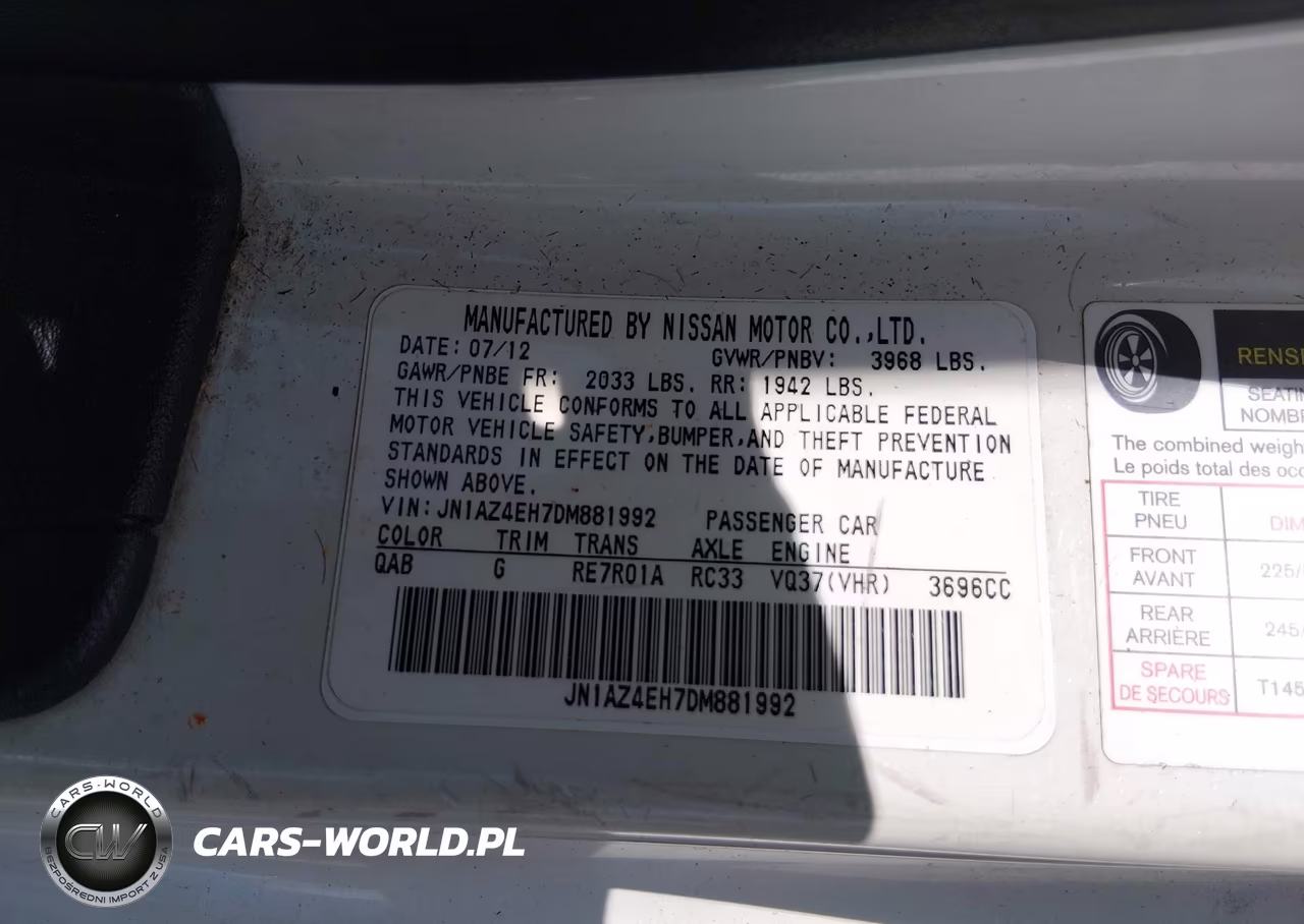 2013 Nissan 370Z Touring VIN:JN1AZ4EH7DM881992 - 9