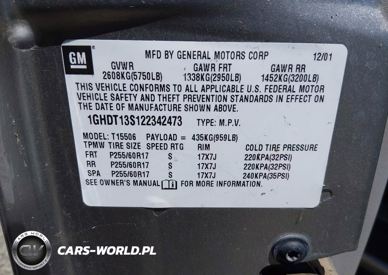 2002 Oldsmobile Bravada VIN:1GHDT13S122342473 - 9