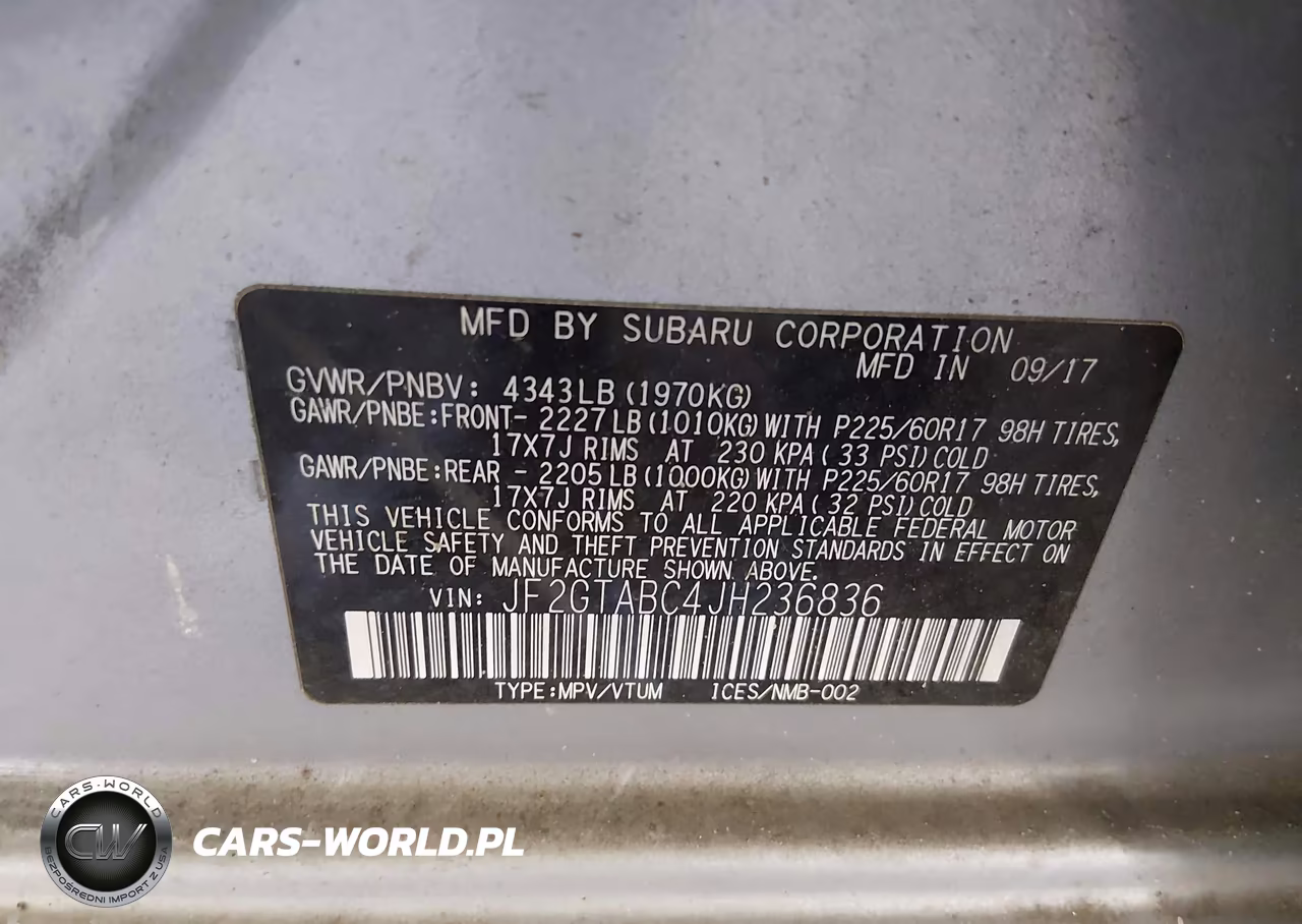 2018 Subaru Crosstrek 2.0I Premium VIN:JF2GTABC4JH236836 - 9