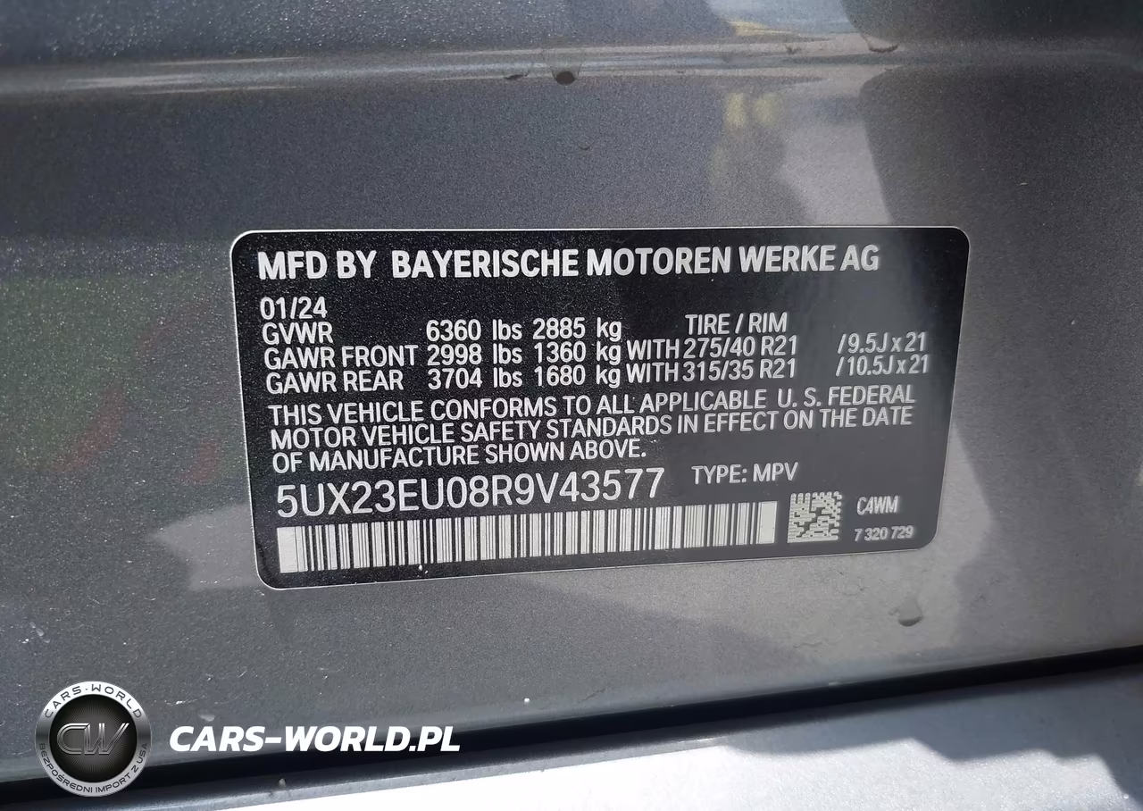 2024 BMW X5 xDrive40I VIN:5UX23EU08R9V43577 - 9