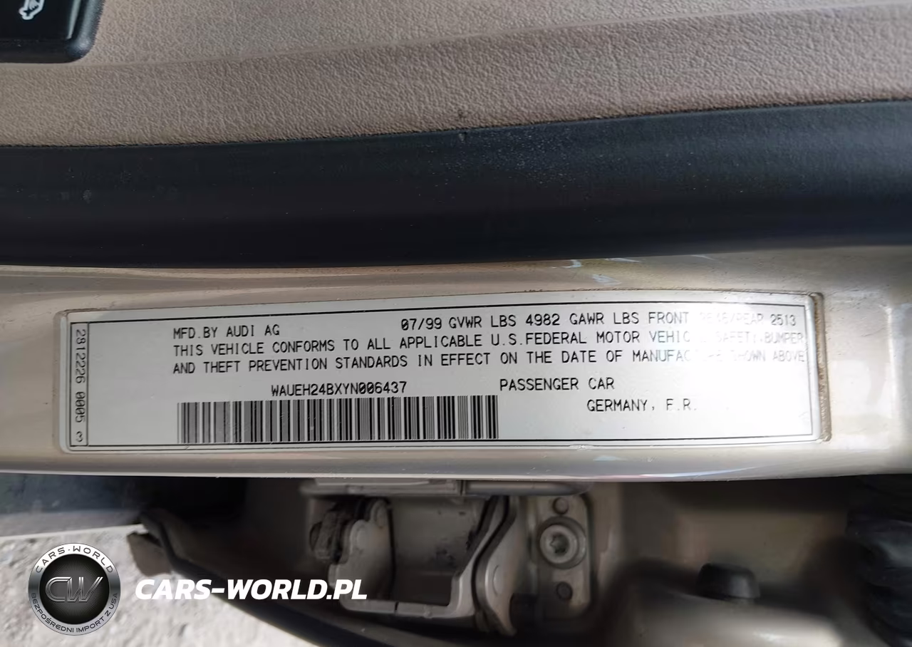 2000 Audi A6 VIN:WAUEH24BXYN006437 - 9