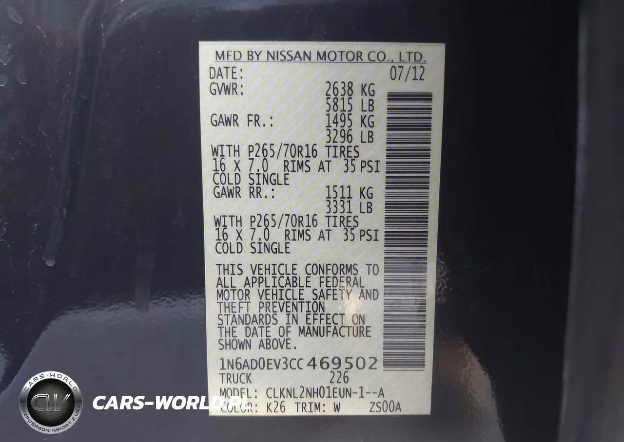 2012 Nissan Frontier Sv VIN:1N6AD0EV3CC469502 - 9