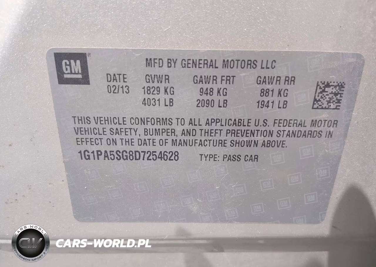 2013 Chevrolet Cruze Ls Auto VIN:1G1PA5SG8D7254628 - 9