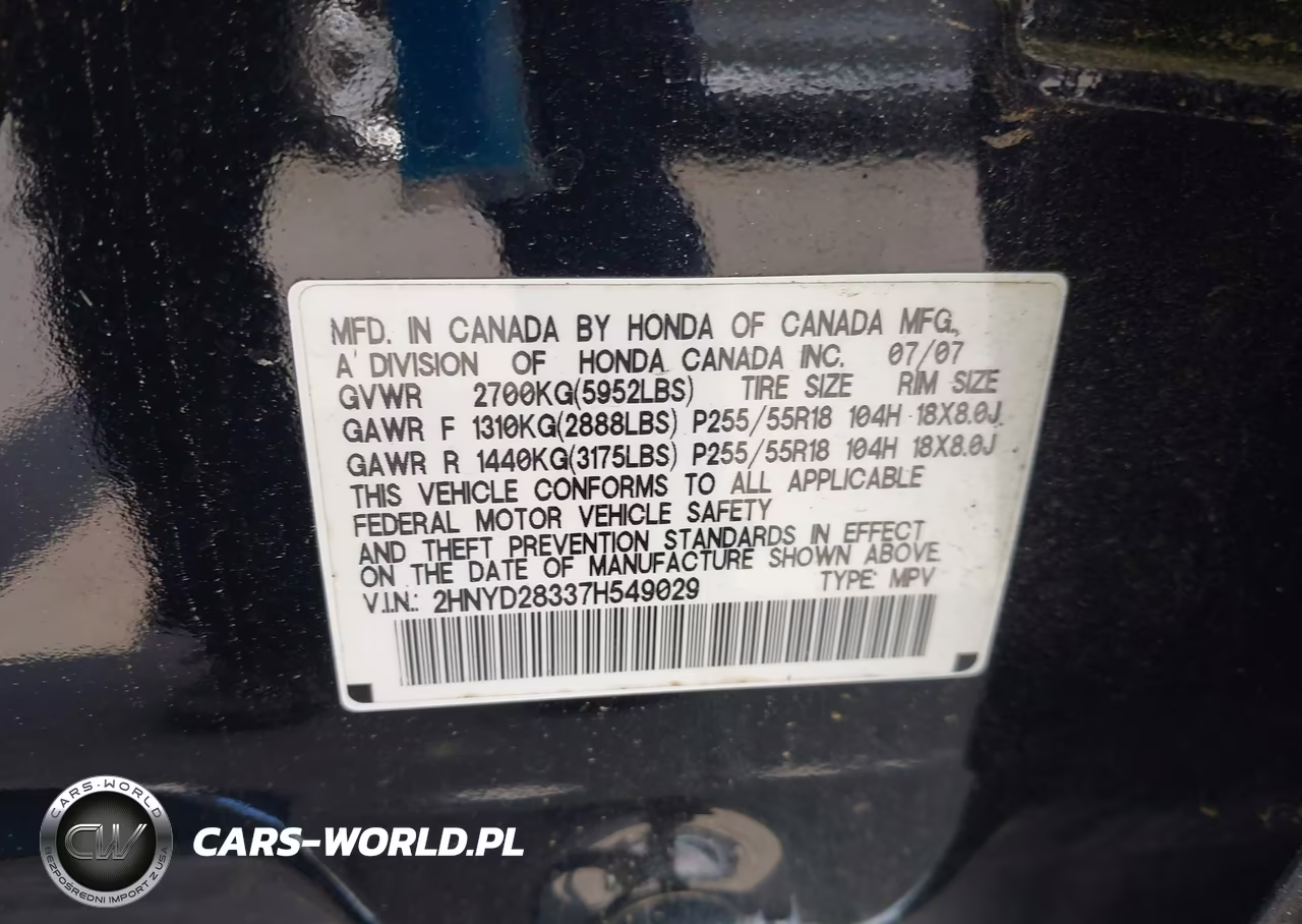 2007 Acura Mdx Technology Package VIN:2HNYD28337H549029 - 9