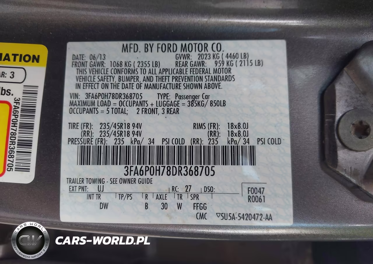 2013 Ford Fusion Se VIN:3FA6P0H78DR368705 - 9