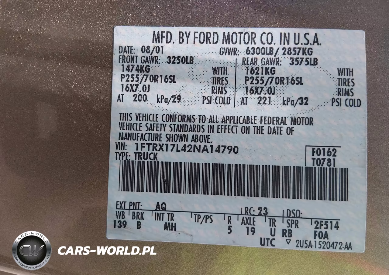 2002 Ford F-150 Lariat-Xl-Xlt VIN:1FTRX17L42NA14790 - 9