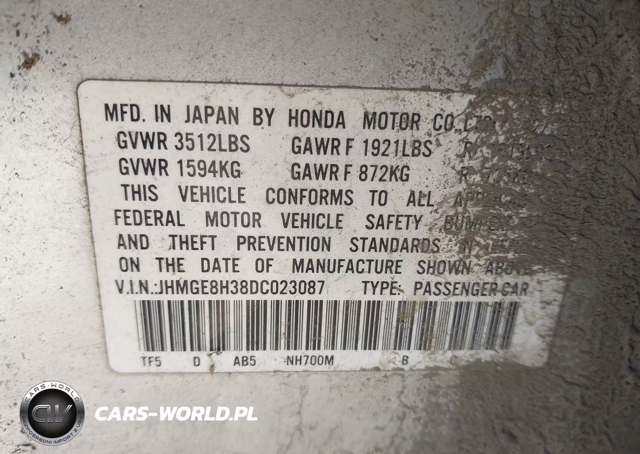 2013 Honda Fit VIN:JHMGE8H38DC023087 - 9