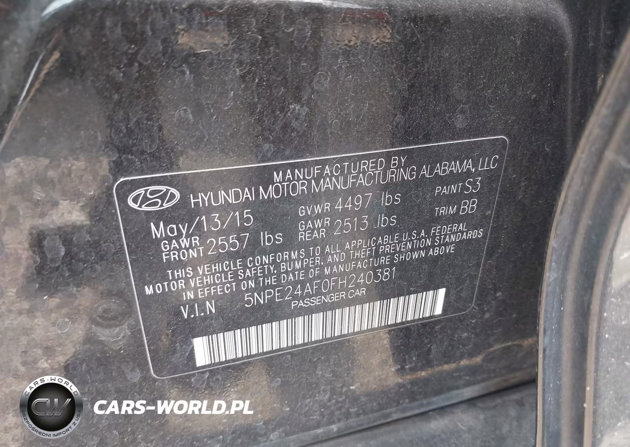 2015 Hyundai Sonata Se VIN:5NPE24AF0FH240381 - 9