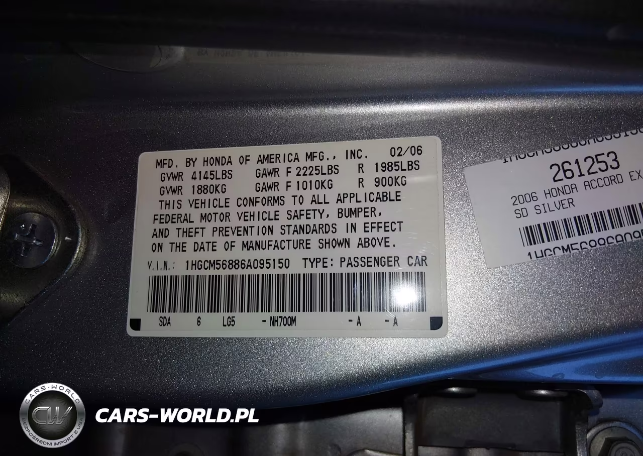 2006 Honda Accord 2.4 Ex VIN:1HGCM56886A095150 - 9