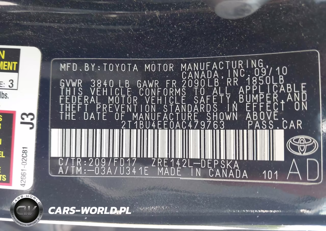 2010 Toyota Corolla S VIN:2T1BU4EE0AC479763 - 9
