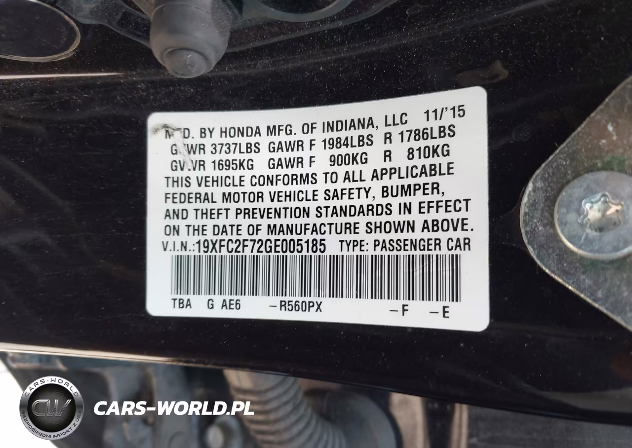 2016 Honda Civic Ex VIN:19XFC2F72GE005185 - 9