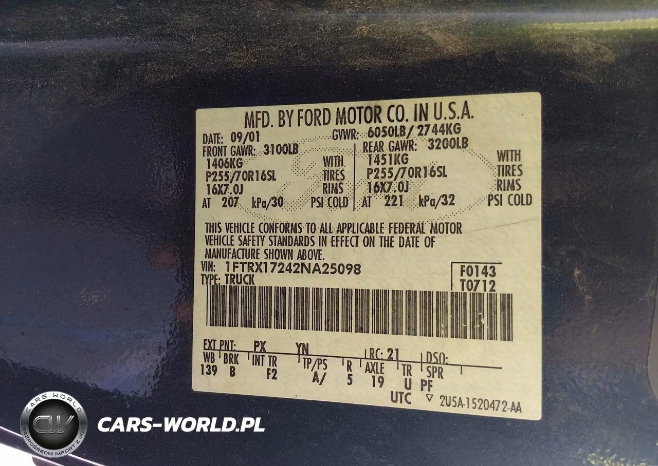2002 Ford F-150 Xl-Xlt VIN:1FTRX17242NA25098 - 9
