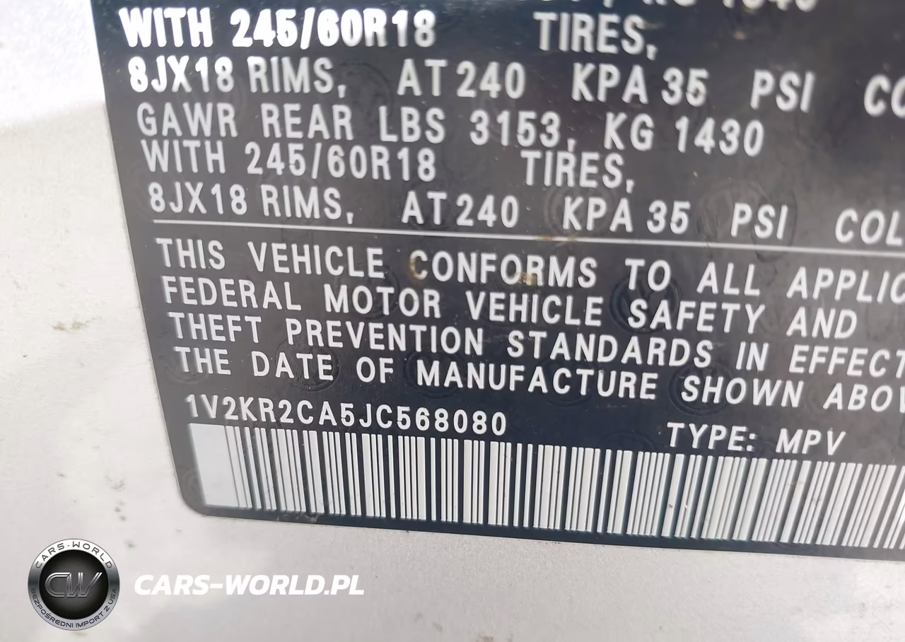 2018 Volkswagen Atlas 3.6L V6 Se VIN:1V2KR2CA5JC568080 - 9