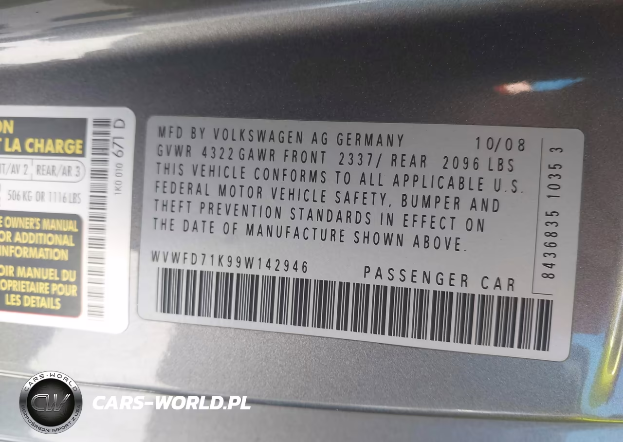 2009 Volkswagen Gti 2-Door VIN:WVWFD71K99W142946 - 9