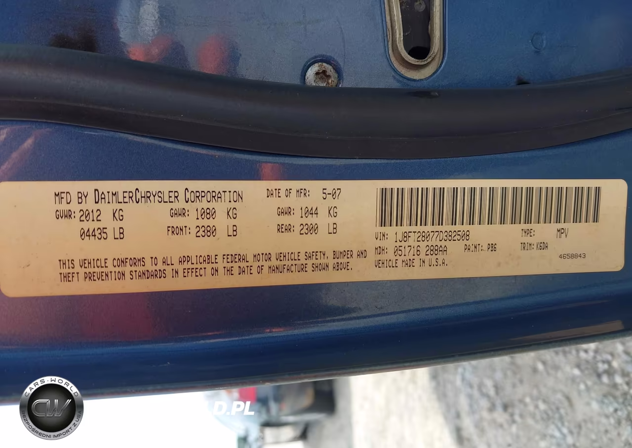 2007 Jeep Patriot Sport VIN:1J8FT28077D382508 - 9