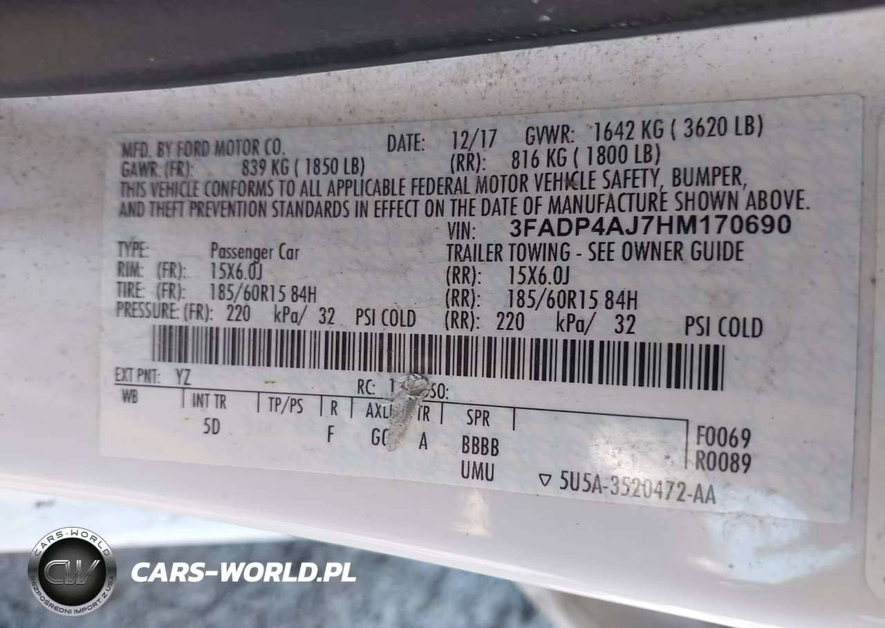2017 Ford Fiesta S VIN:3FADP4AJ7HM170690 - 9