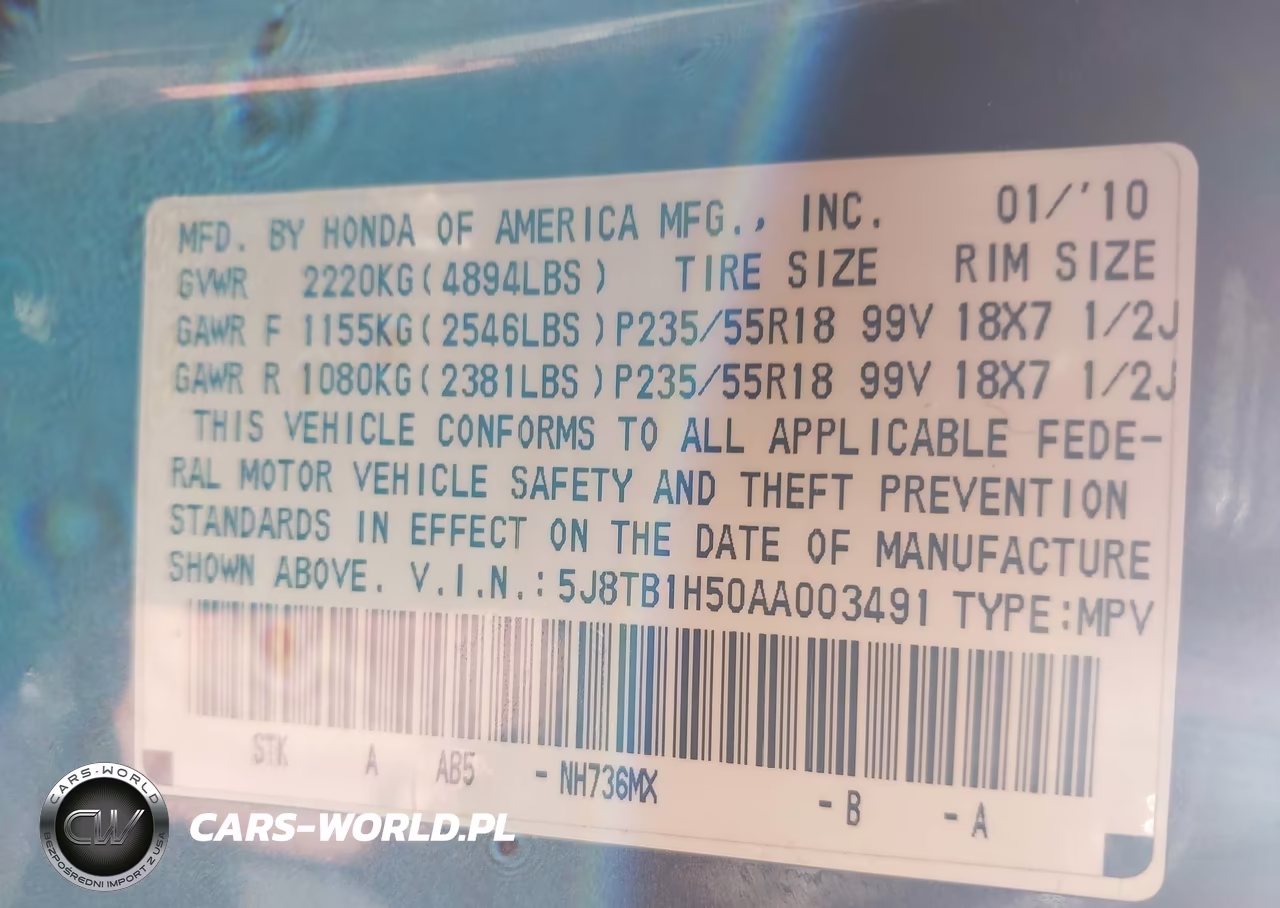 2010 Acura Rdx VIN:5J8TB1H50AA003491 - 9