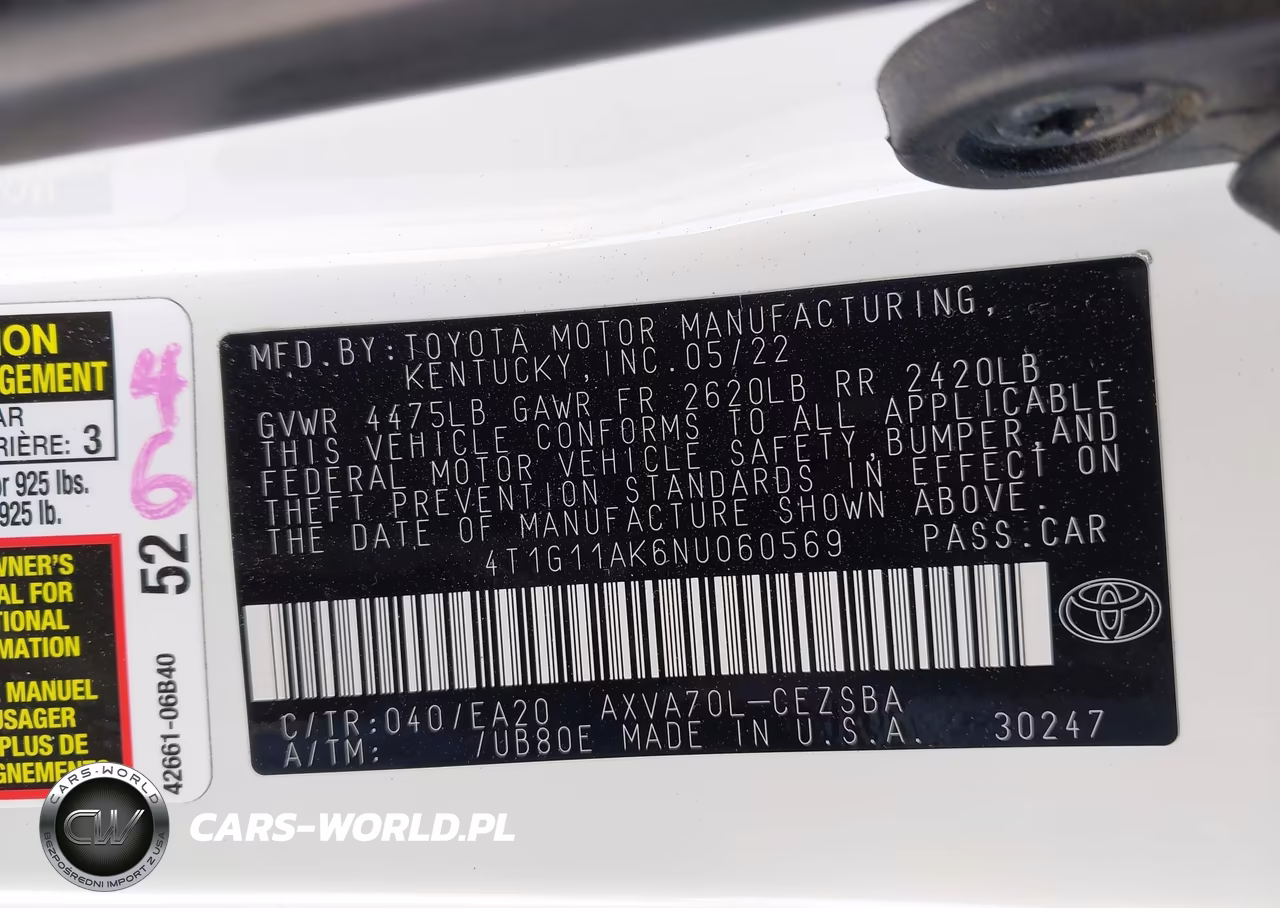 2022 Toyota Camry Se VIN:4T1G11AK6NU060569 - 9