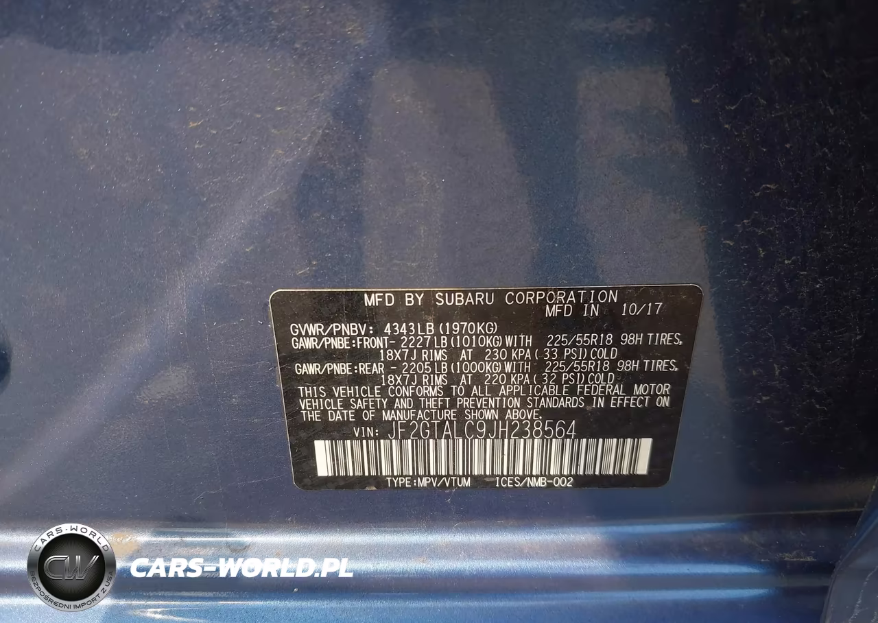 2018 Subaru Crosstrek 2.0I Limited VIN:JF2GTALC9JH238564 - 9