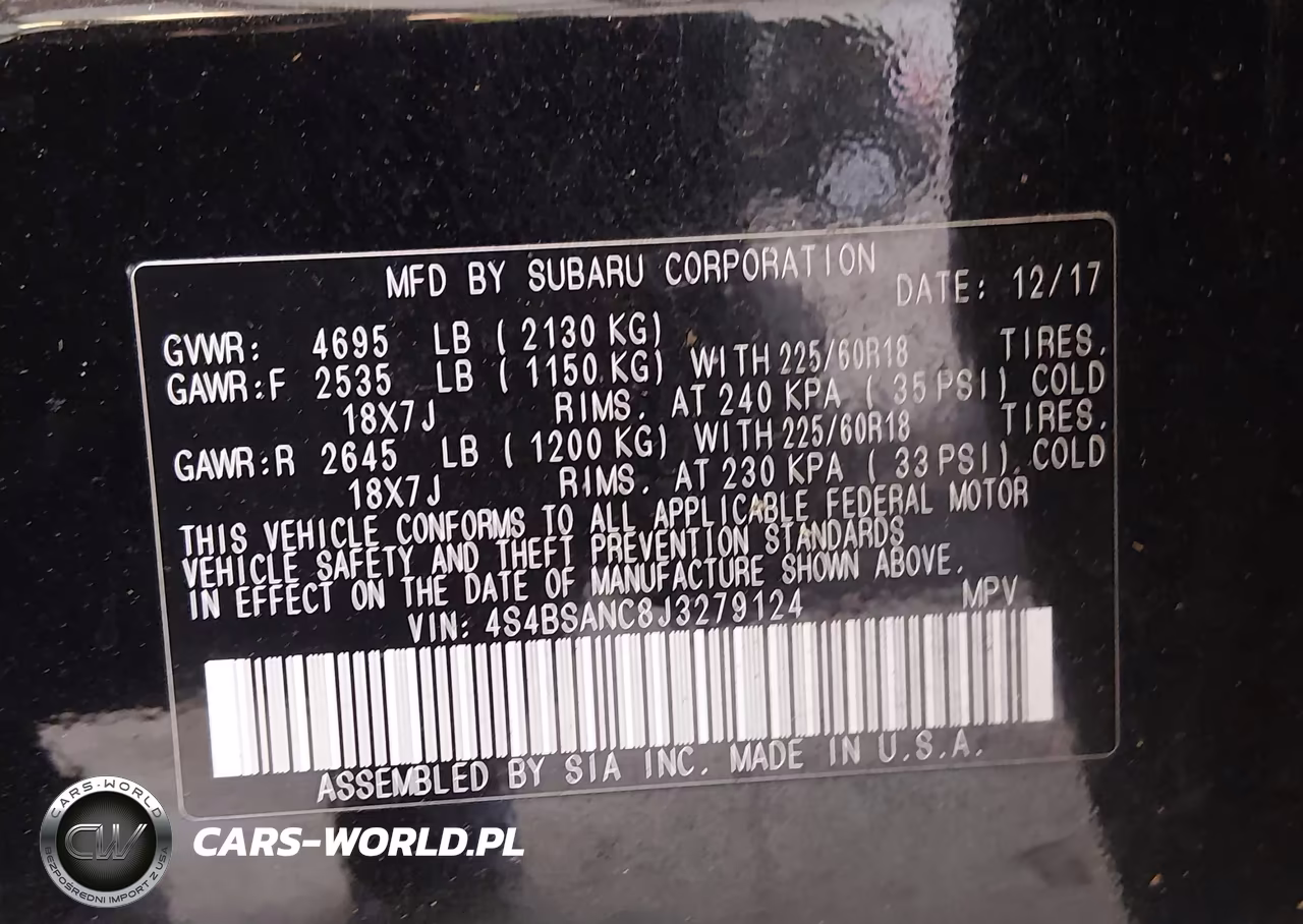 2018 Subaru Outback 2.5I Limited VIN:4S4BSANC8J3279124 - 9