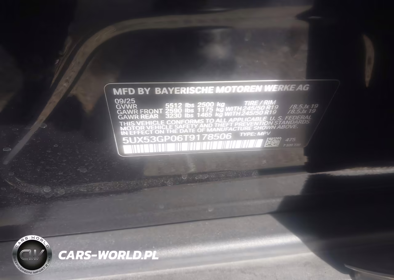 2026 BMW X3 30 xDrive VIN:5UX53GP06T9178506 - 9