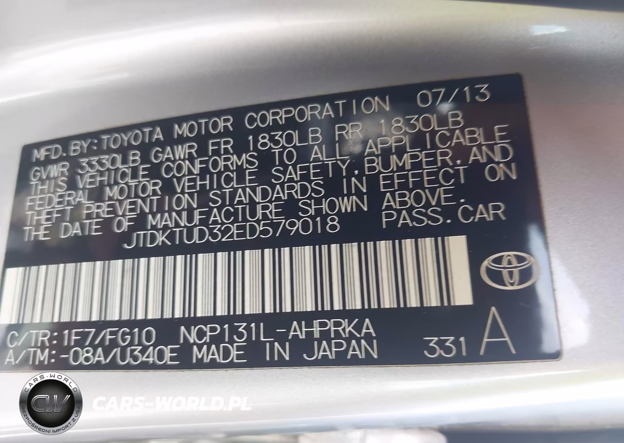 2014 Toyota Yaris Le (Tmc-Cbu Plant) VIN:JTDKTUD32ED579018 - 9