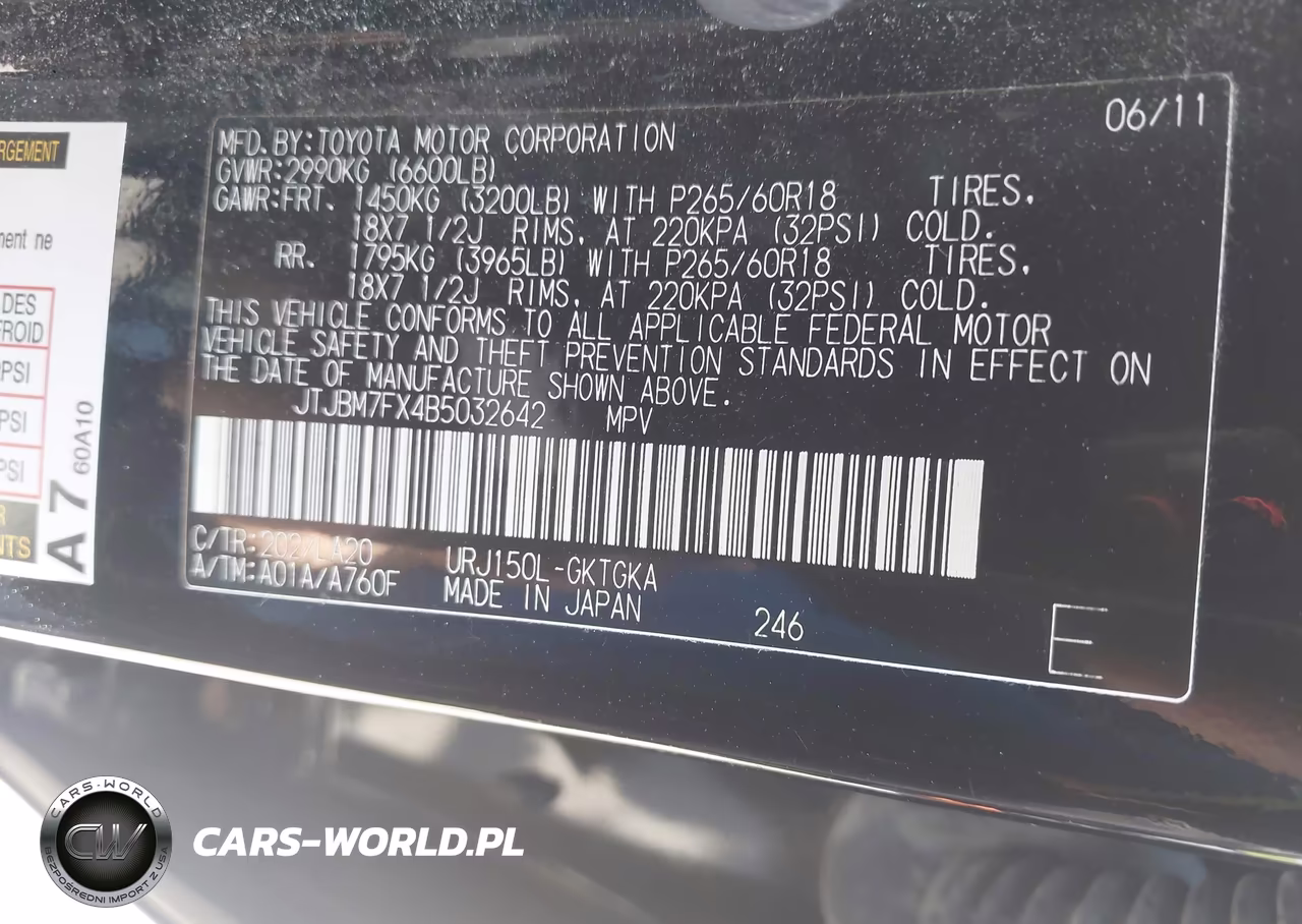 2011 Lexus Gx 460 VIN:JTJBM7FX4B5032642 - 9