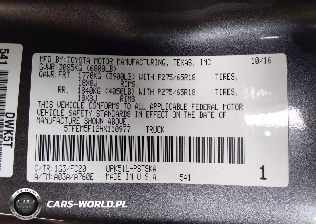 2017 Toyota Tundra Sr5 4.6L V8 VIN:5TFEM5F12HX110977 - 9