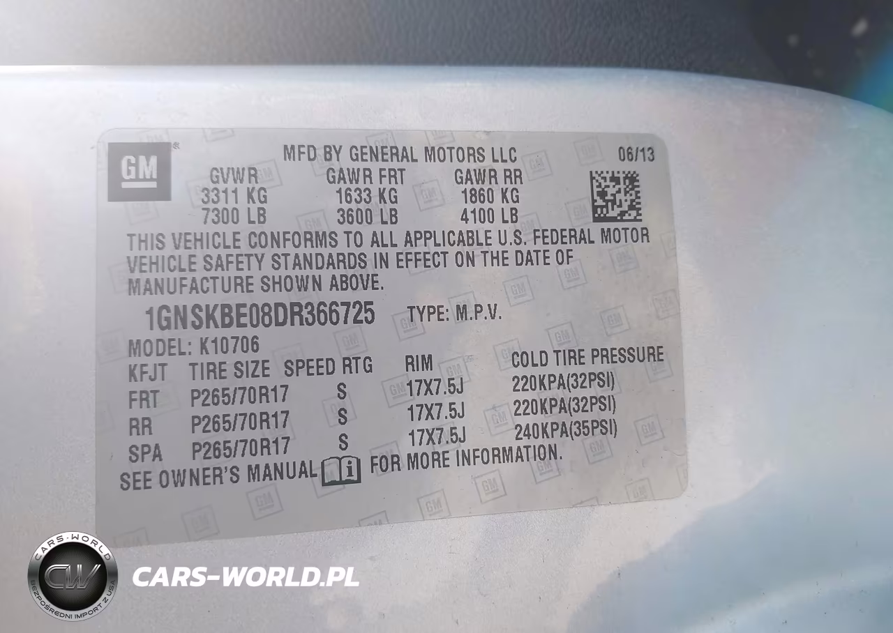 2013 Chevrolet Tahoe Lt VIN:1GNSKBE08DR366725 - 9