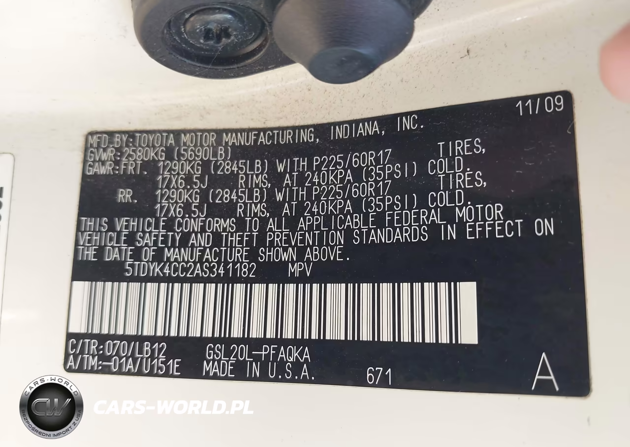 2010 Toyota Sienna Xle VIN:5TDYK4CC2AS341182 - 9
