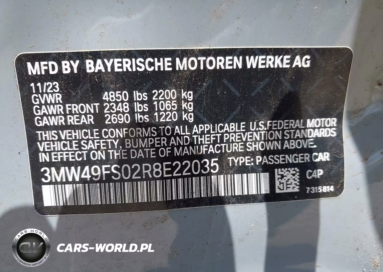 2024 BMW M340I VIN:3MW49FS02R8E22035 - 9