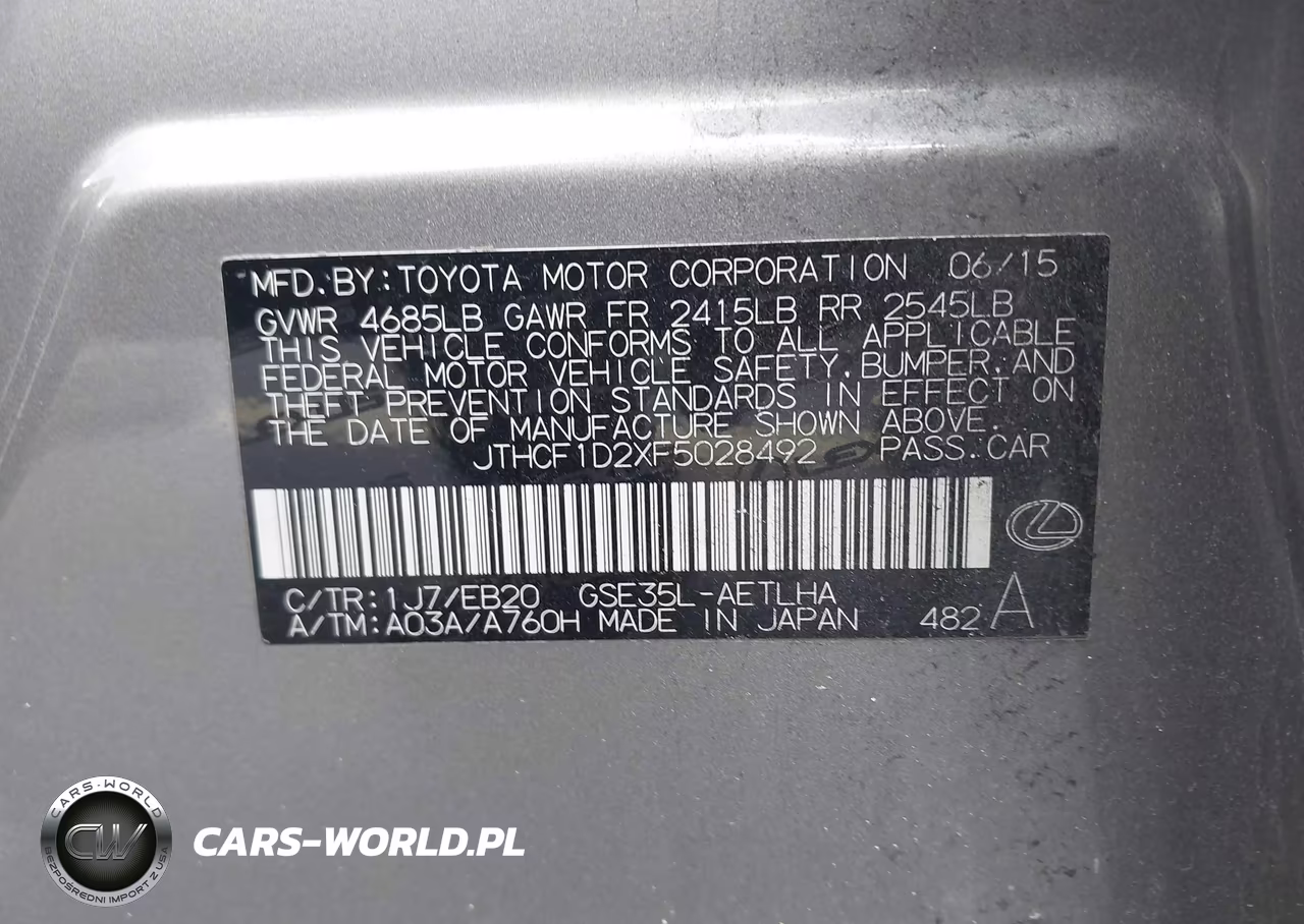 2015 Lexus Is 250 VIN:JTHCF1D2XF5028492 - 9
