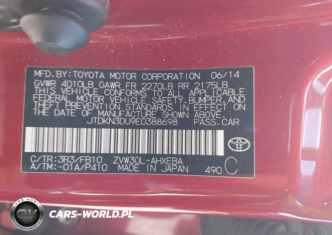 2014 Toyota Prius Three VIN:JTDKN3DU9E0388698 - 9