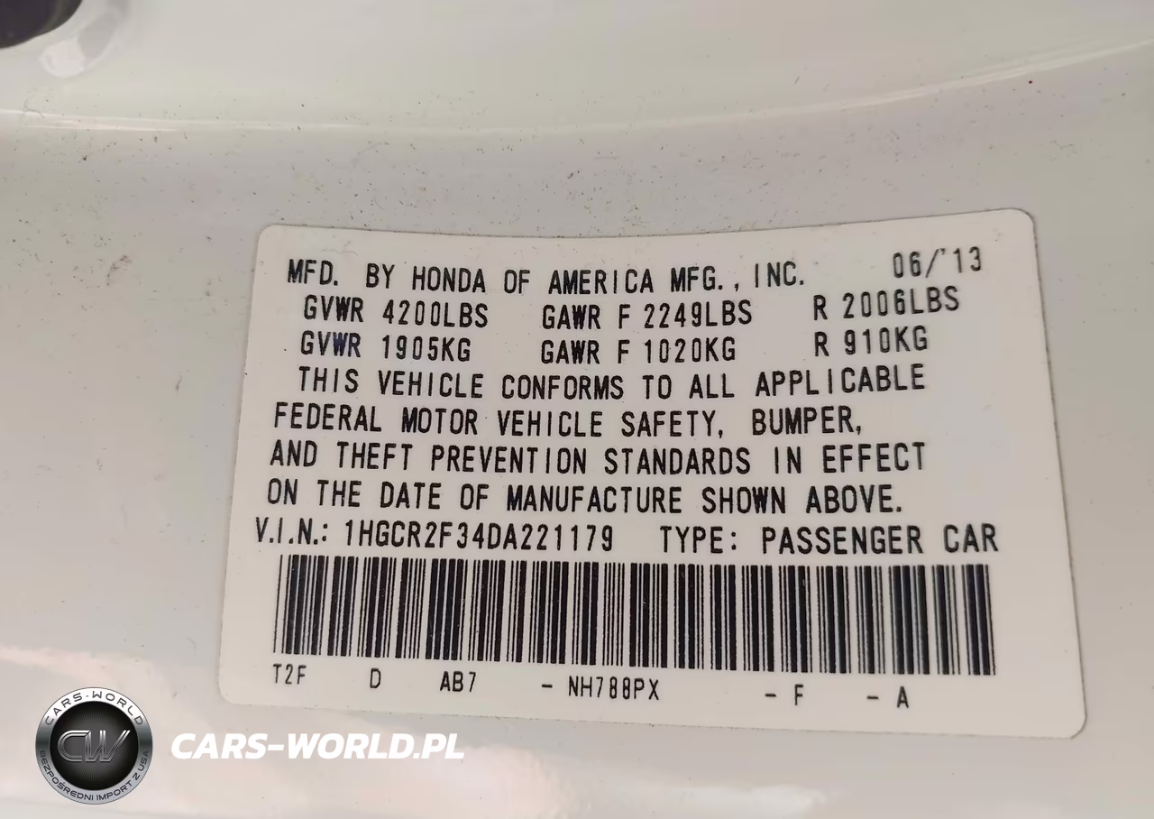 2013 Honda Accord Lx VIN:1HGCR2F34DA221179 - 9