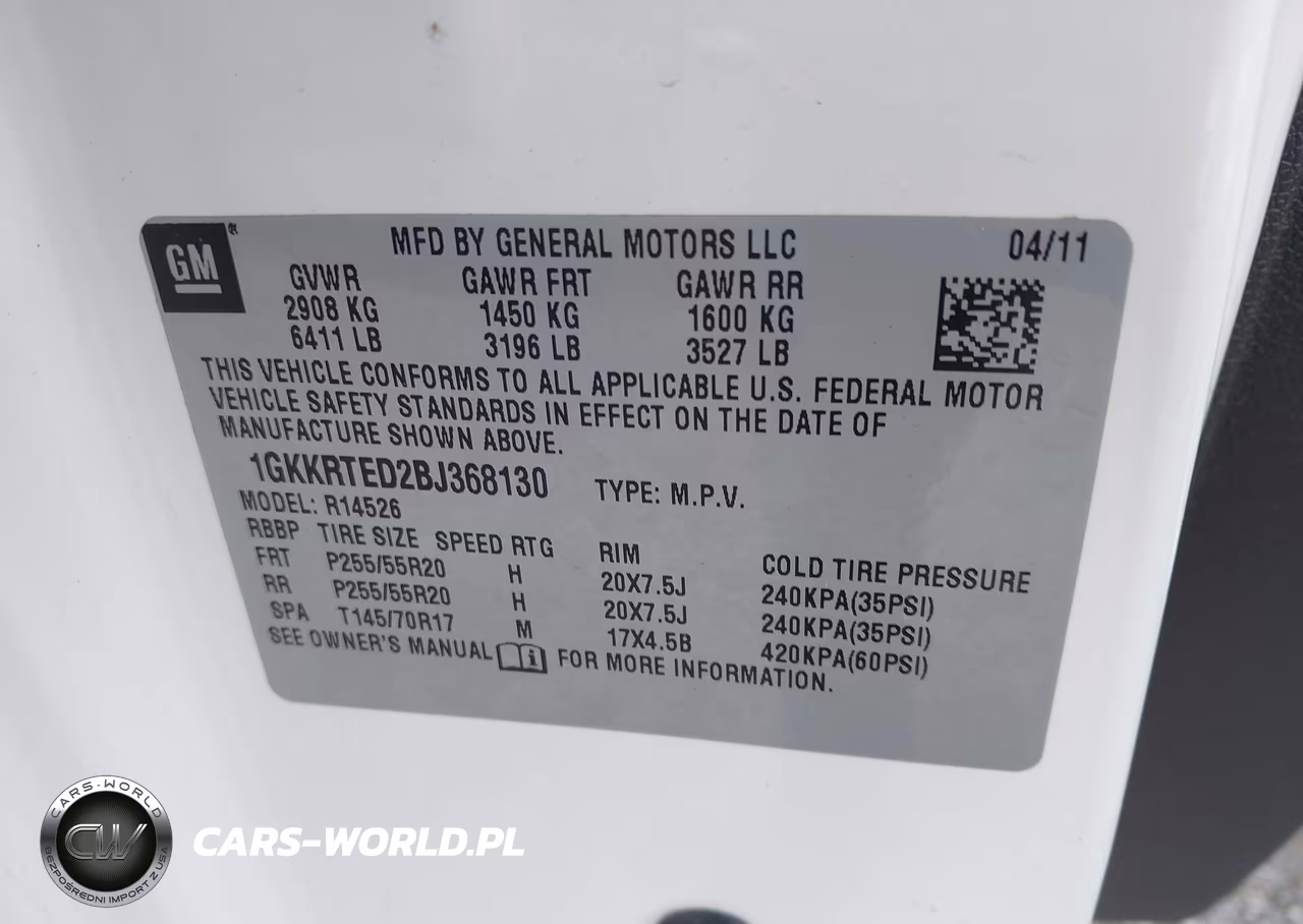 2011 GMC Acadia Denali VIN:1GKKRTED2BJ368130 - 9