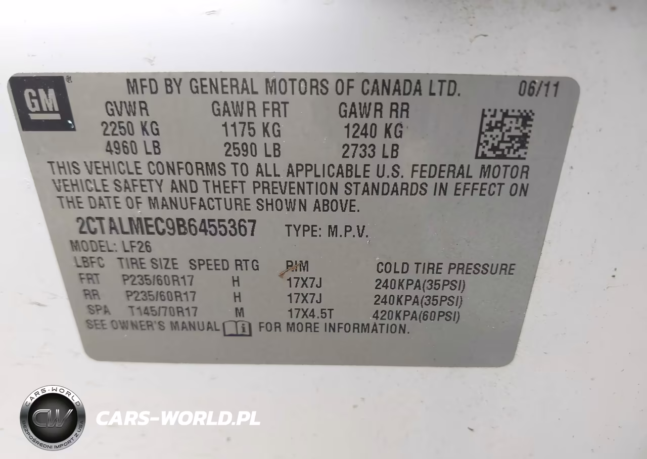 2011 GMC Terrain Sle-1 VIN:2CTALMEC9B6455367 - 9