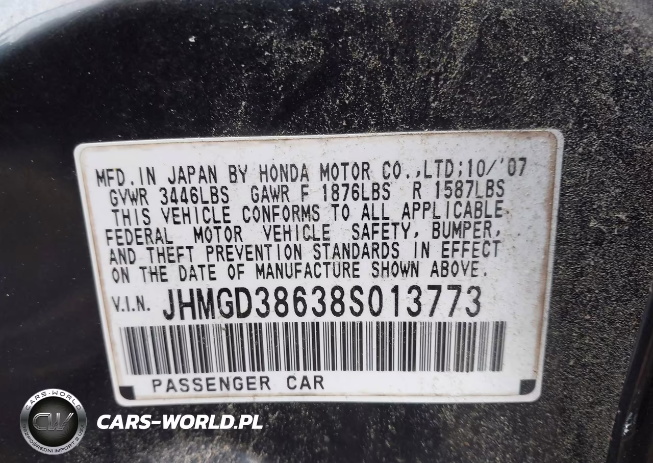 2008 Honda Fit Sport VIN:JHMGD38638S013773 - 9