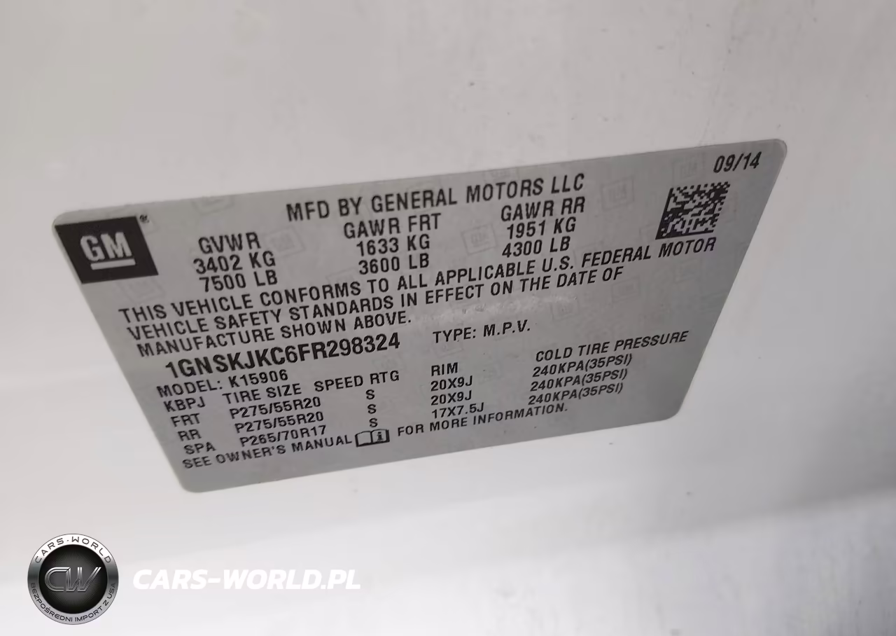 2015 Chevrolet Suburban Lt VIN:1GNSKJKC6FR298324 - 9