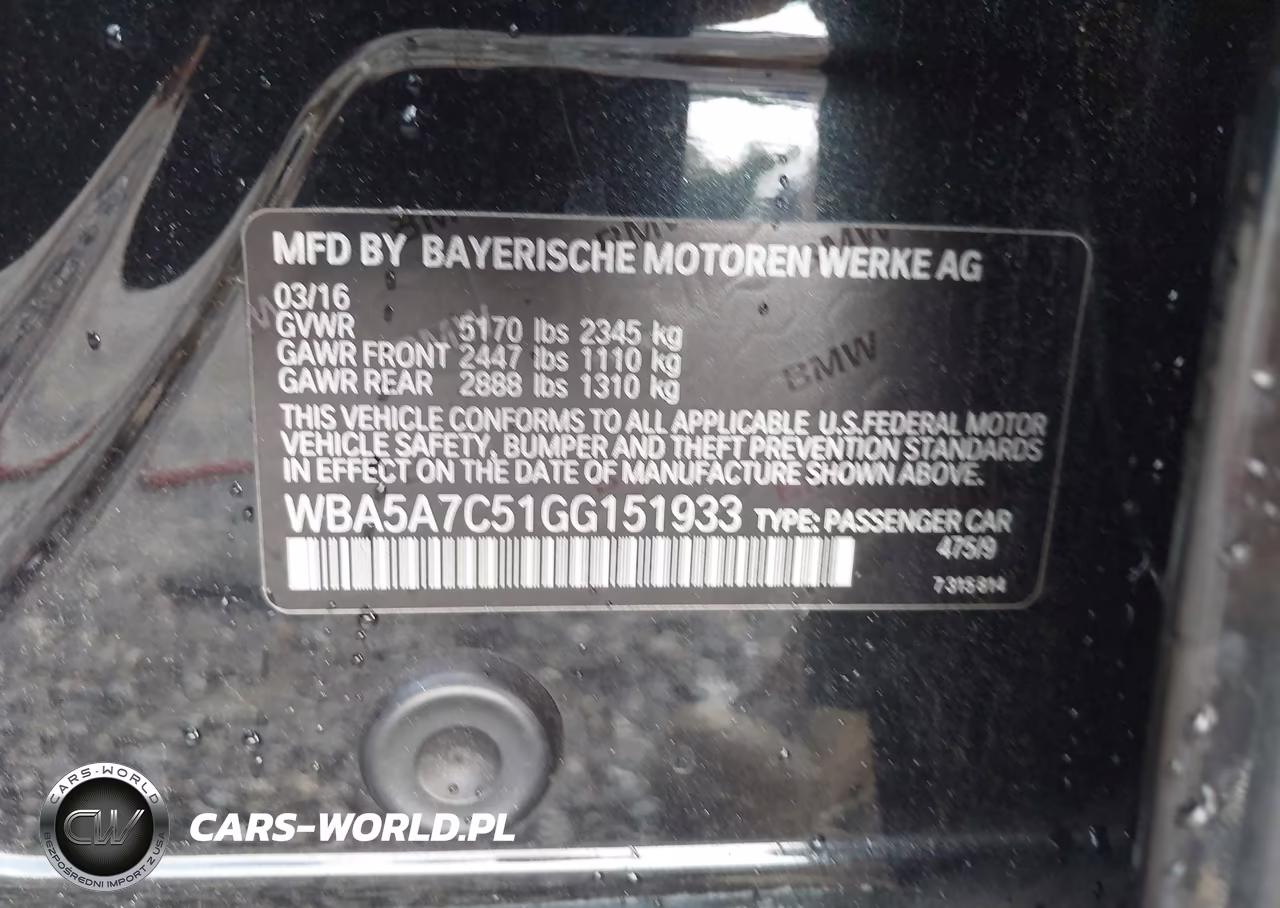 2016 BMW 528I xDrive VIN:WBA5A7C51GG151933 - 9
