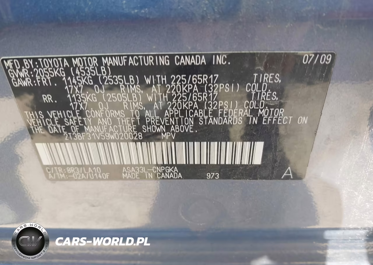 2009 Toyota Rav4 Limited VIN:2T3BF31V59W020028 - 9