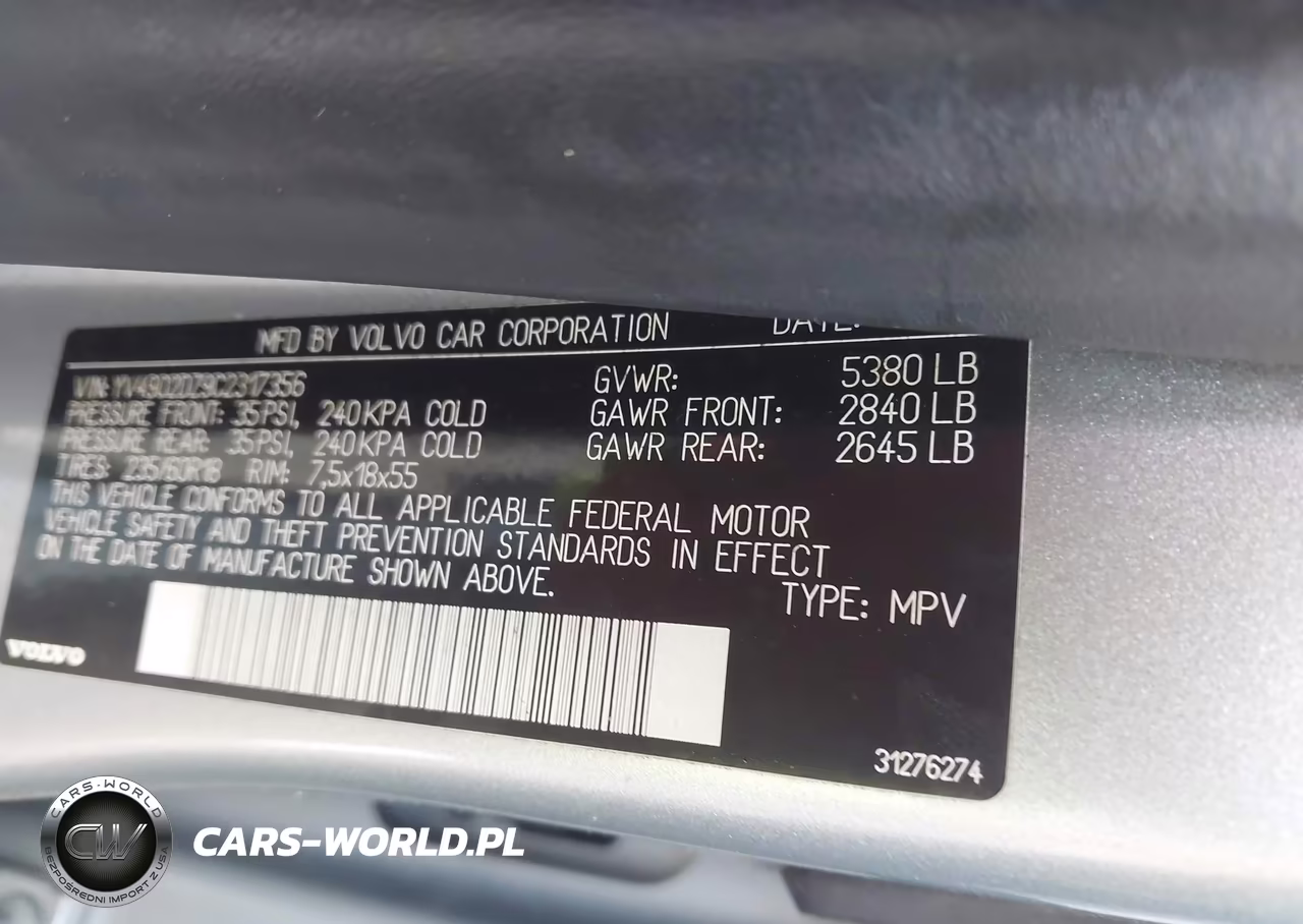 2012 Volvo Xc60 T6-T6 Platinum-T6 Premier Plus-T6 R-Design-T6 R-Design Platinum-T6 R-Design Premier Plus VIN:YV4902DZ9C2317356 - 9