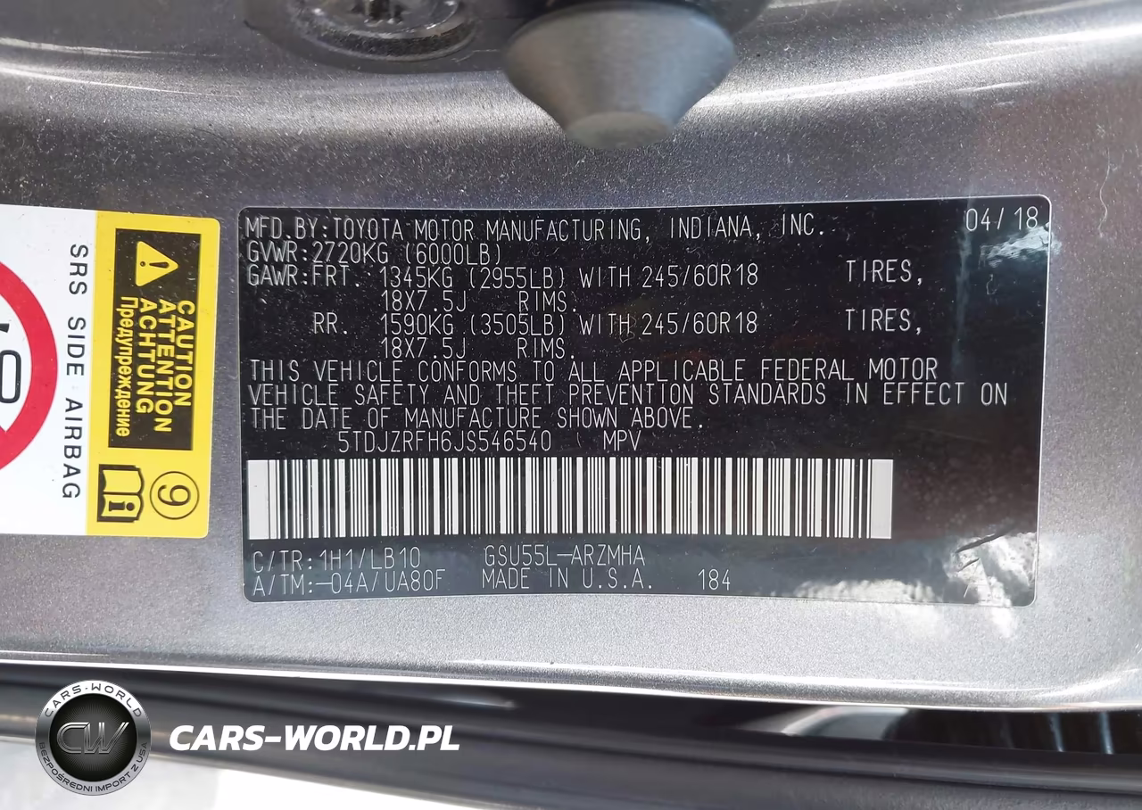 2018 Toyota Highlander Xle VIN:5TDJZRFH6JS546540 - 9