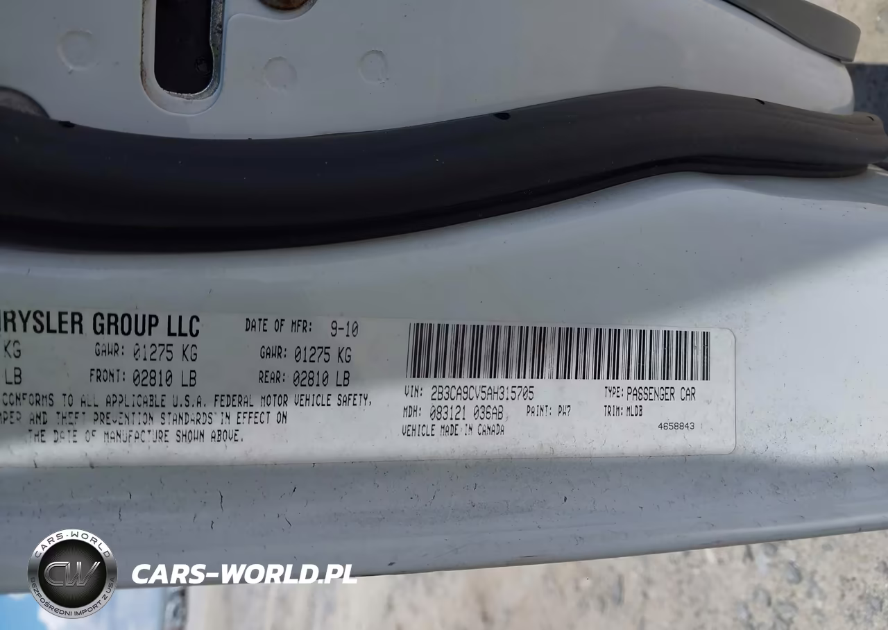 2010 Dodge Charger Rallye VIN:2B3CA9CV5AH315705 - 9
