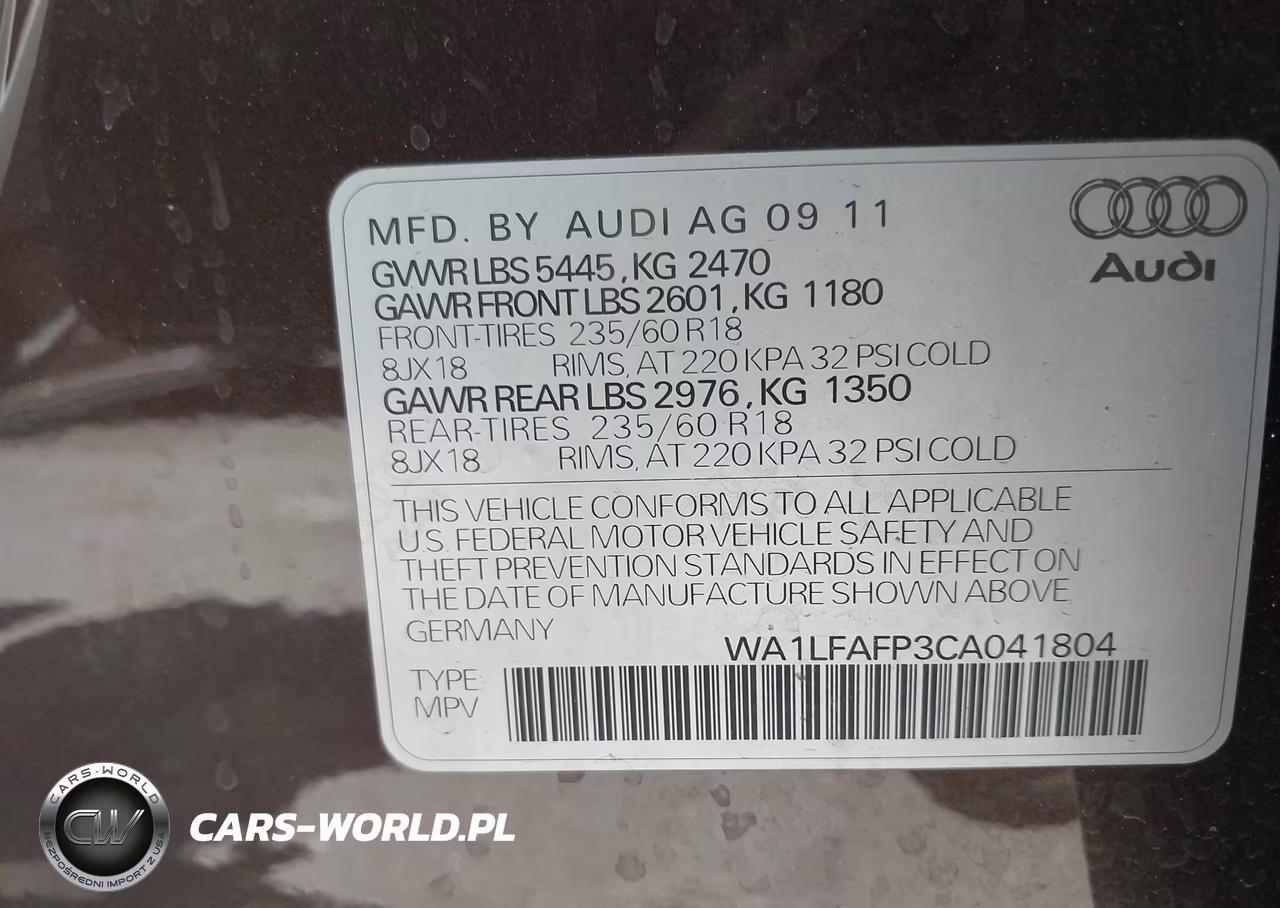 2012 Audi Q5 2.0T Premium VIN:WA1LFAFP3CA041804 - 9