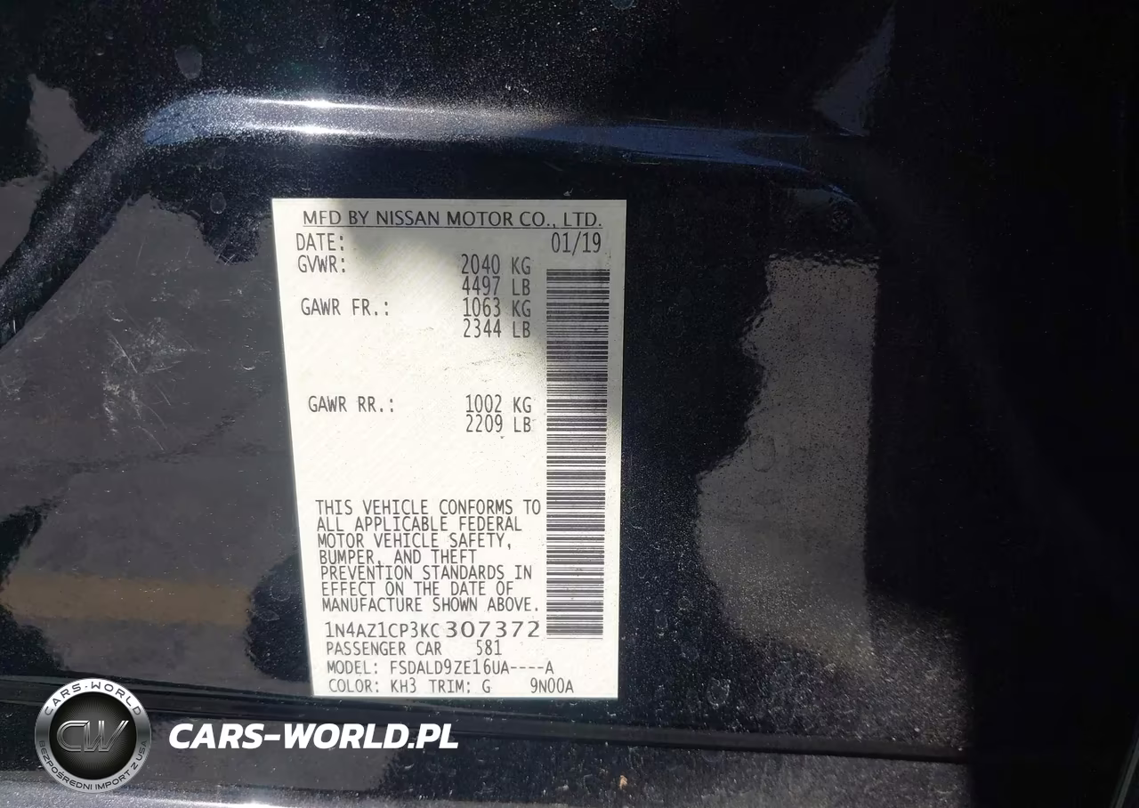 2019 Nissan Leaf Sv VIN:1N4AZ1CP3KC307372 - 9