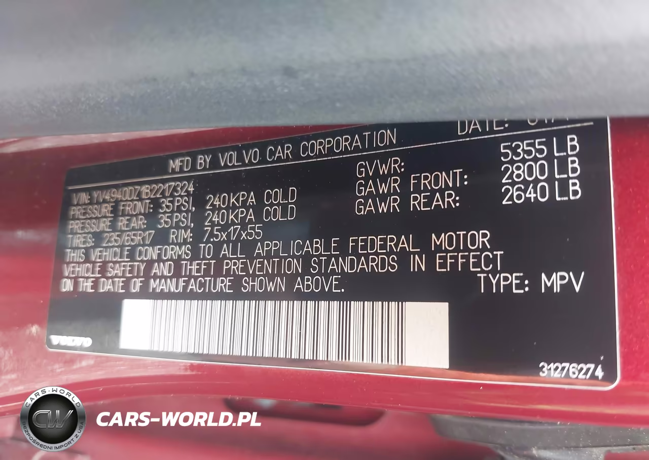 2011 Volvo Xc60 3.2 VIN:YV4940DZ1B2217324 - 9